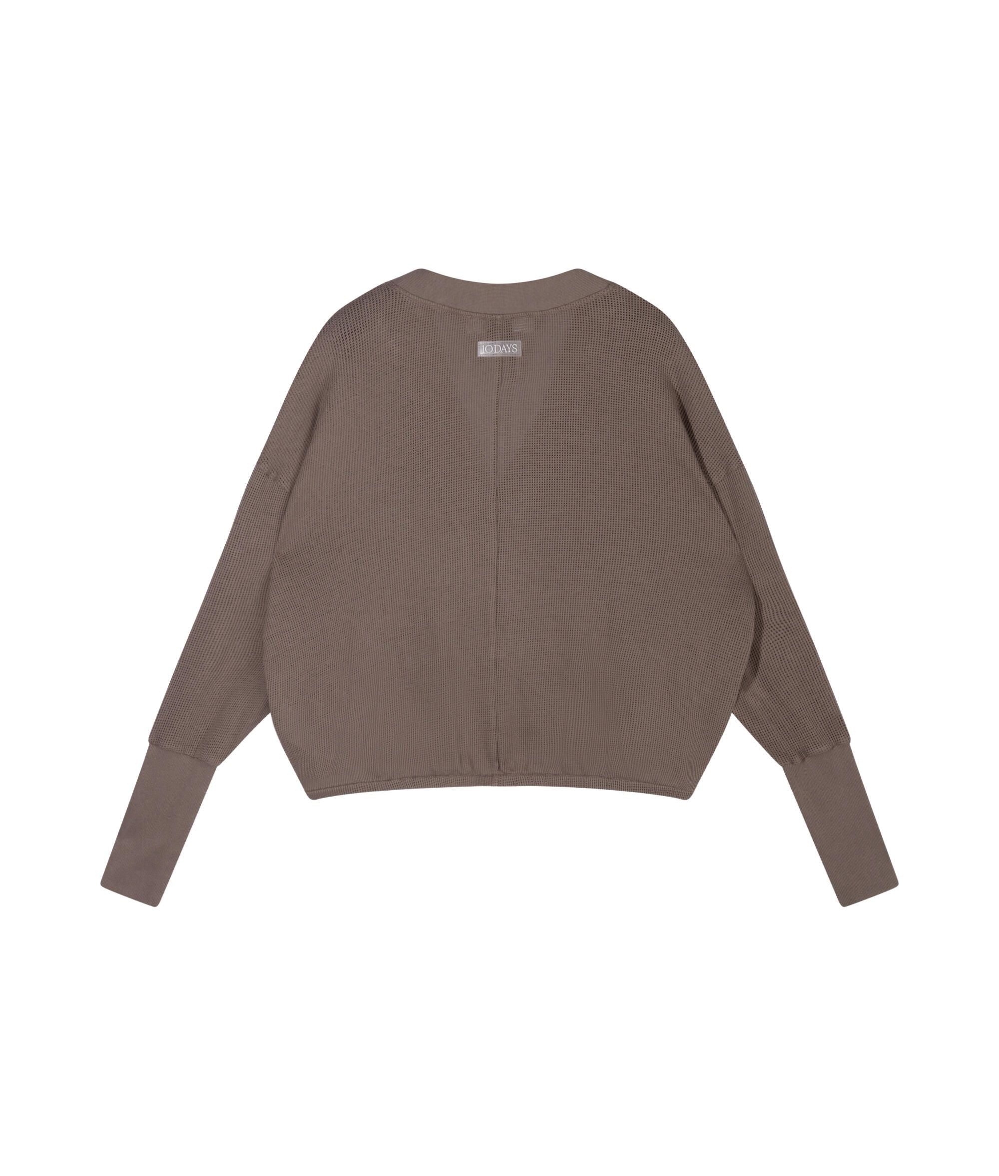 Strick-Cardigan aus Baumwoll-Mesh