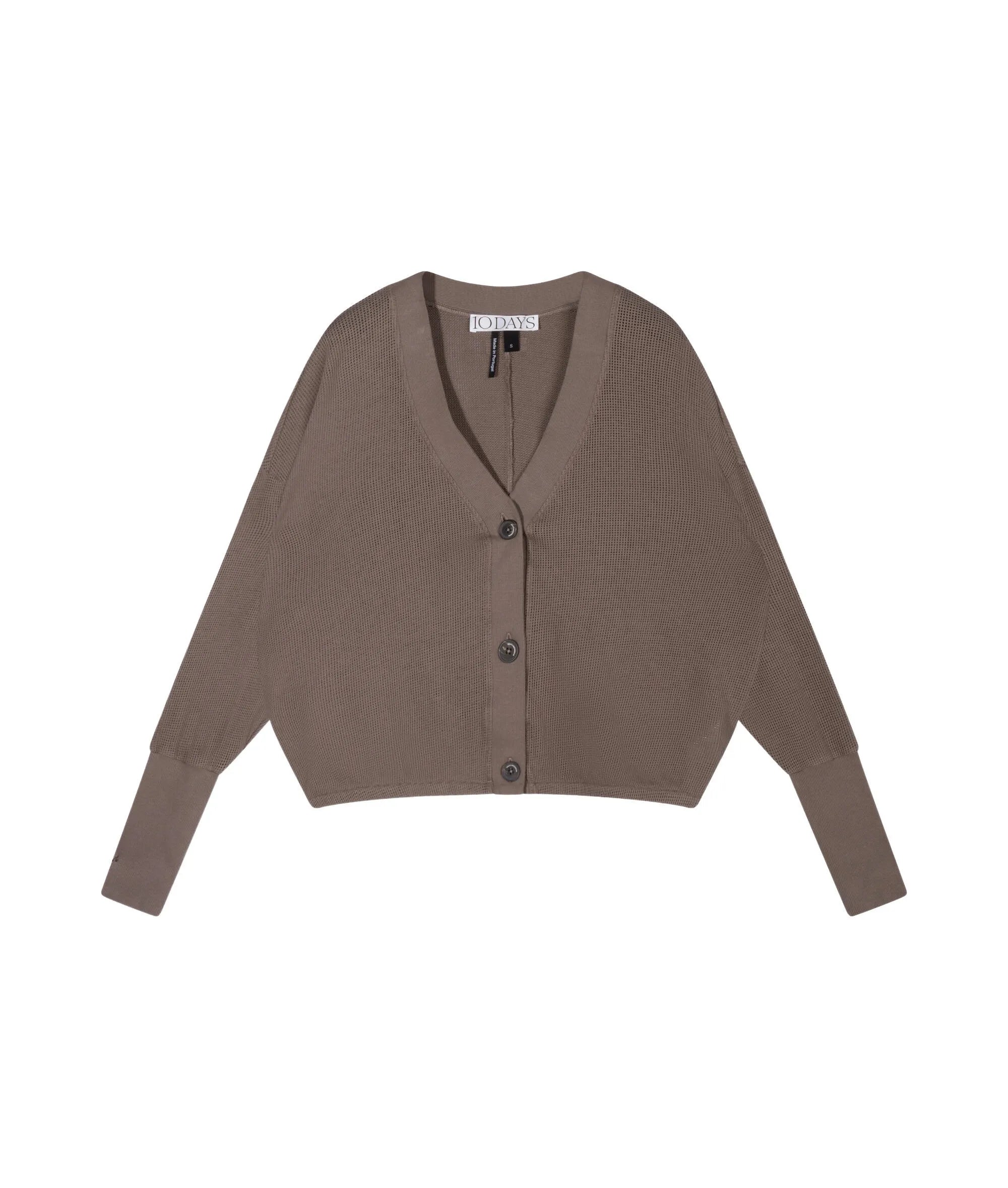 Strick-Cardigan aus Baumwoll-Mesh