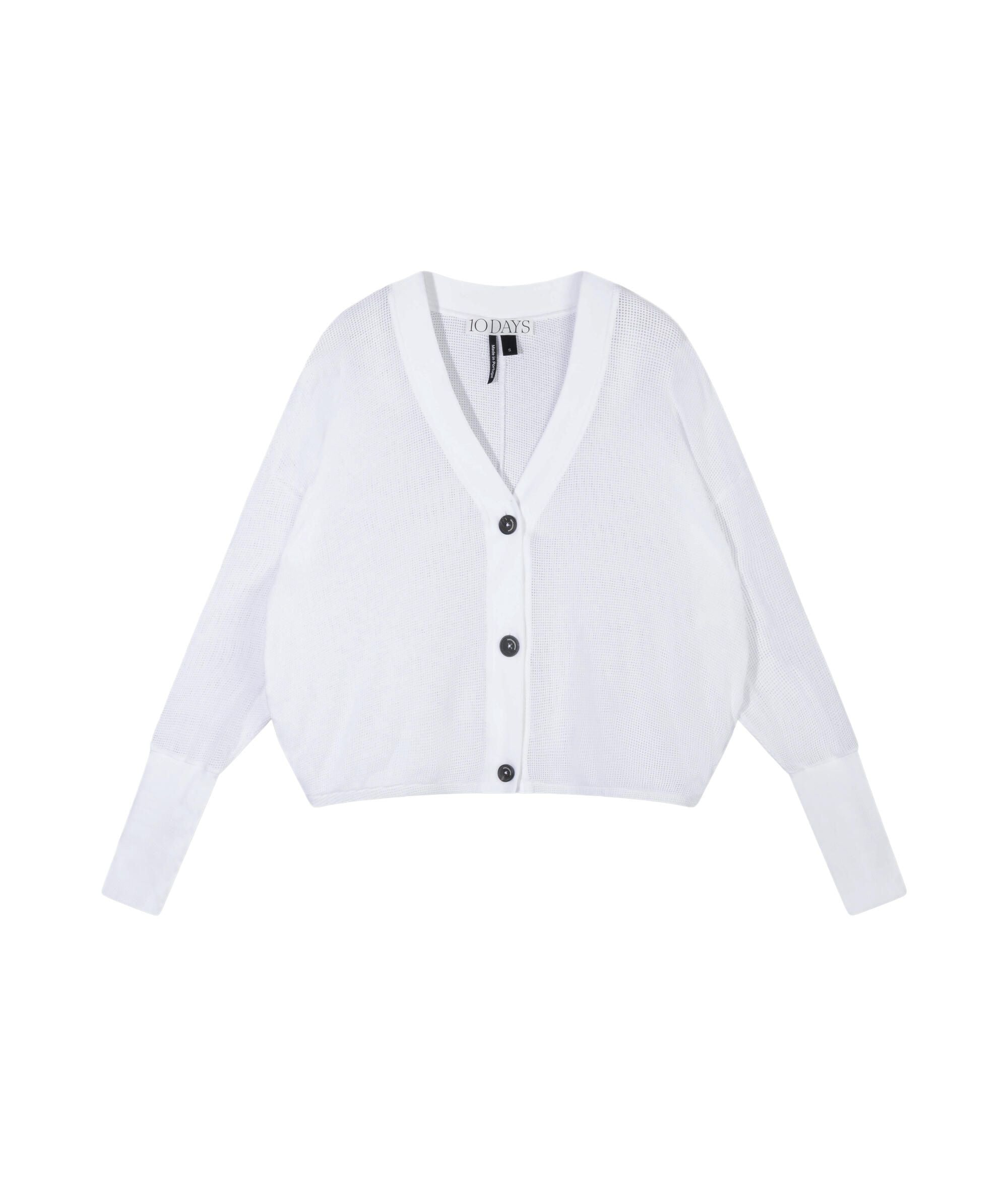Strick-Cardigan aus Baumwoll-Mesh
