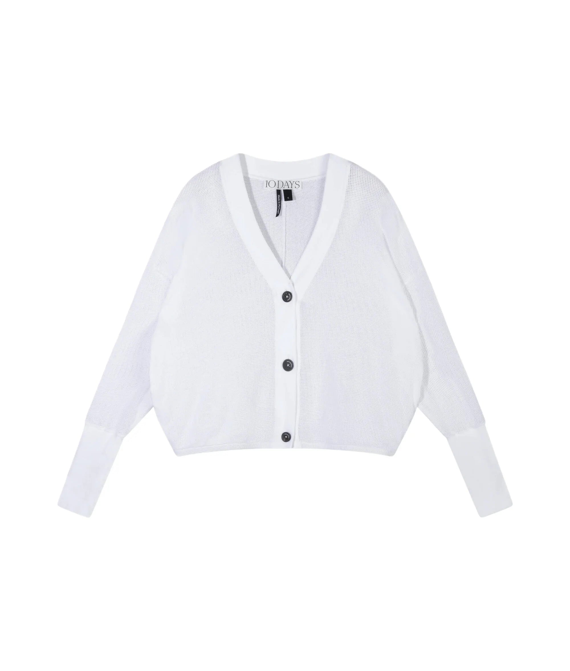 Strick-Cardigan aus Baumwoll-Mesh
