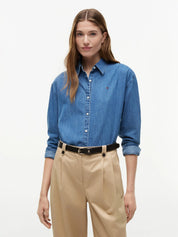 Jeansbluse aus Baumwolle