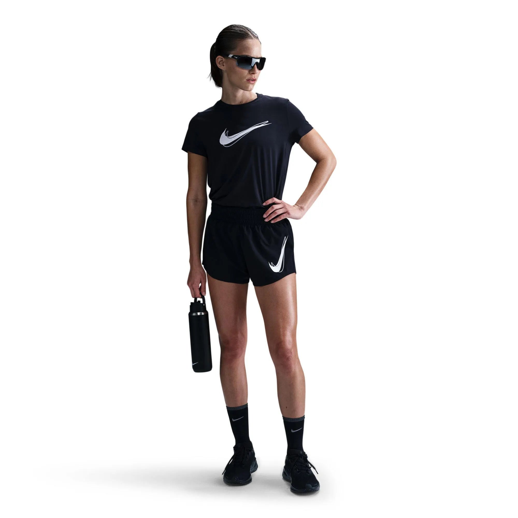 Trainingsshorts mit Logoprint