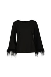 Langarmshirt mit Federn