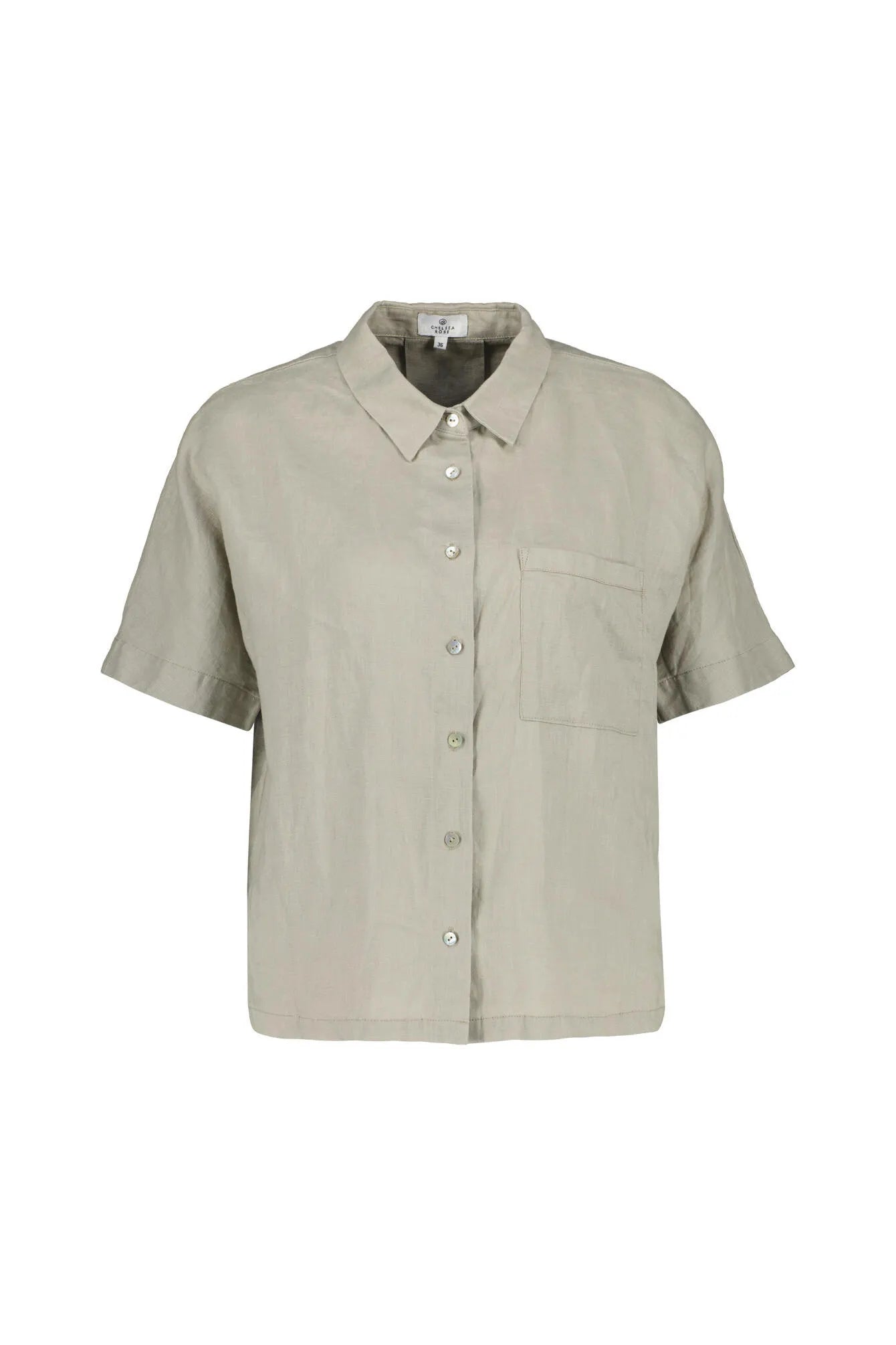 Leinenbluse mit Kurzarm