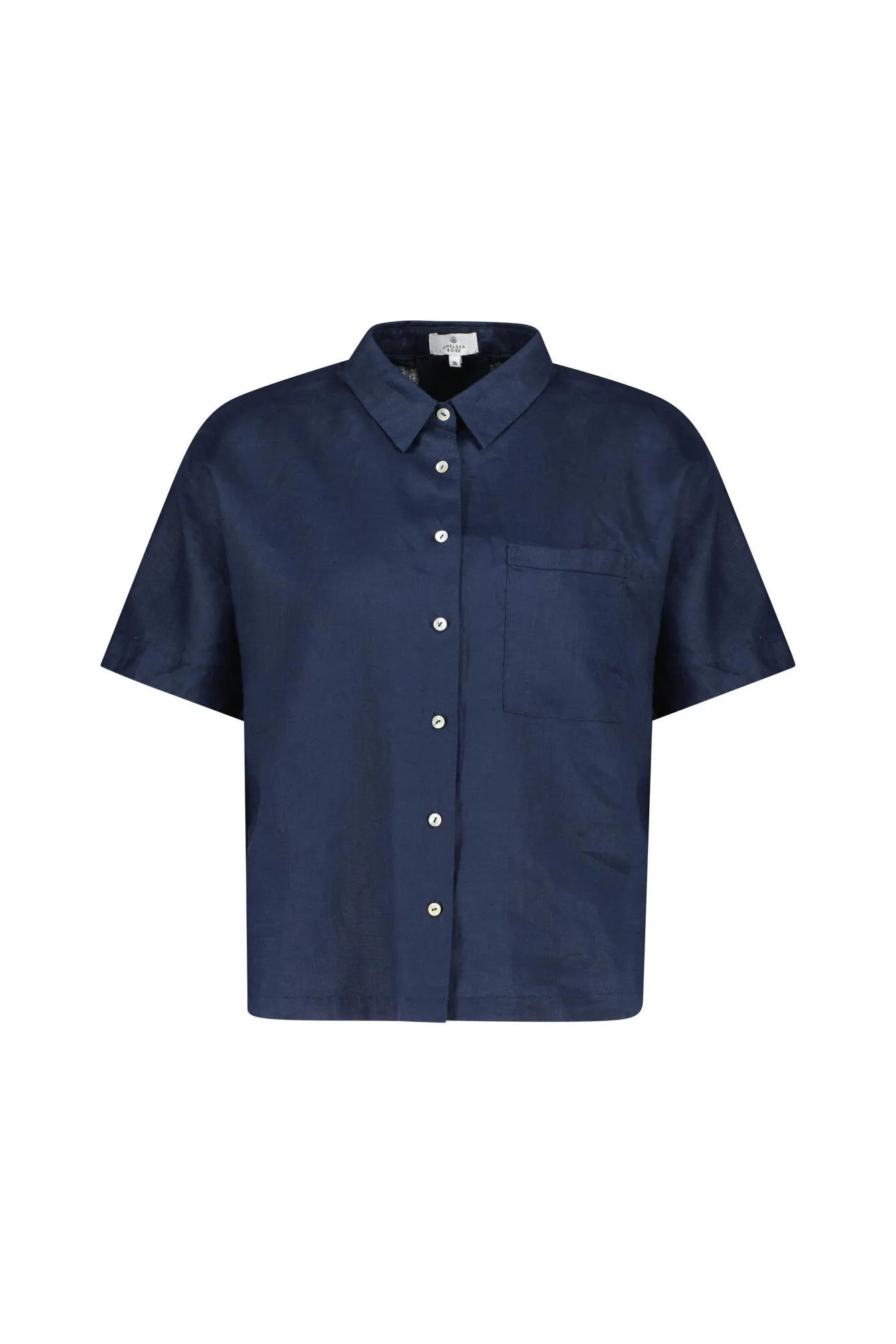 Leinenbluse mit Kurzarm