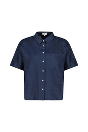 Leinenbluse mit Kurzarm