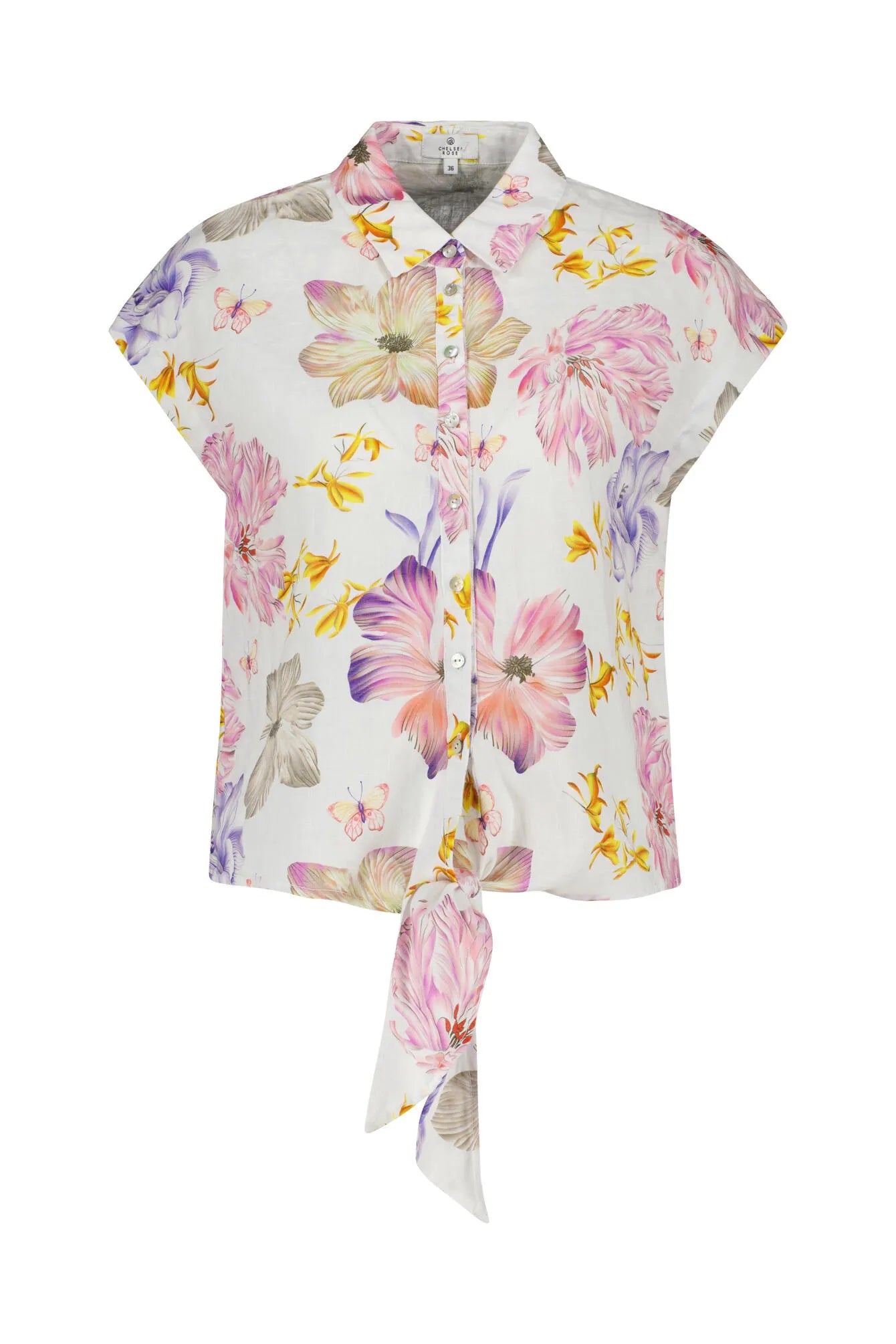 Leinenbluse floral