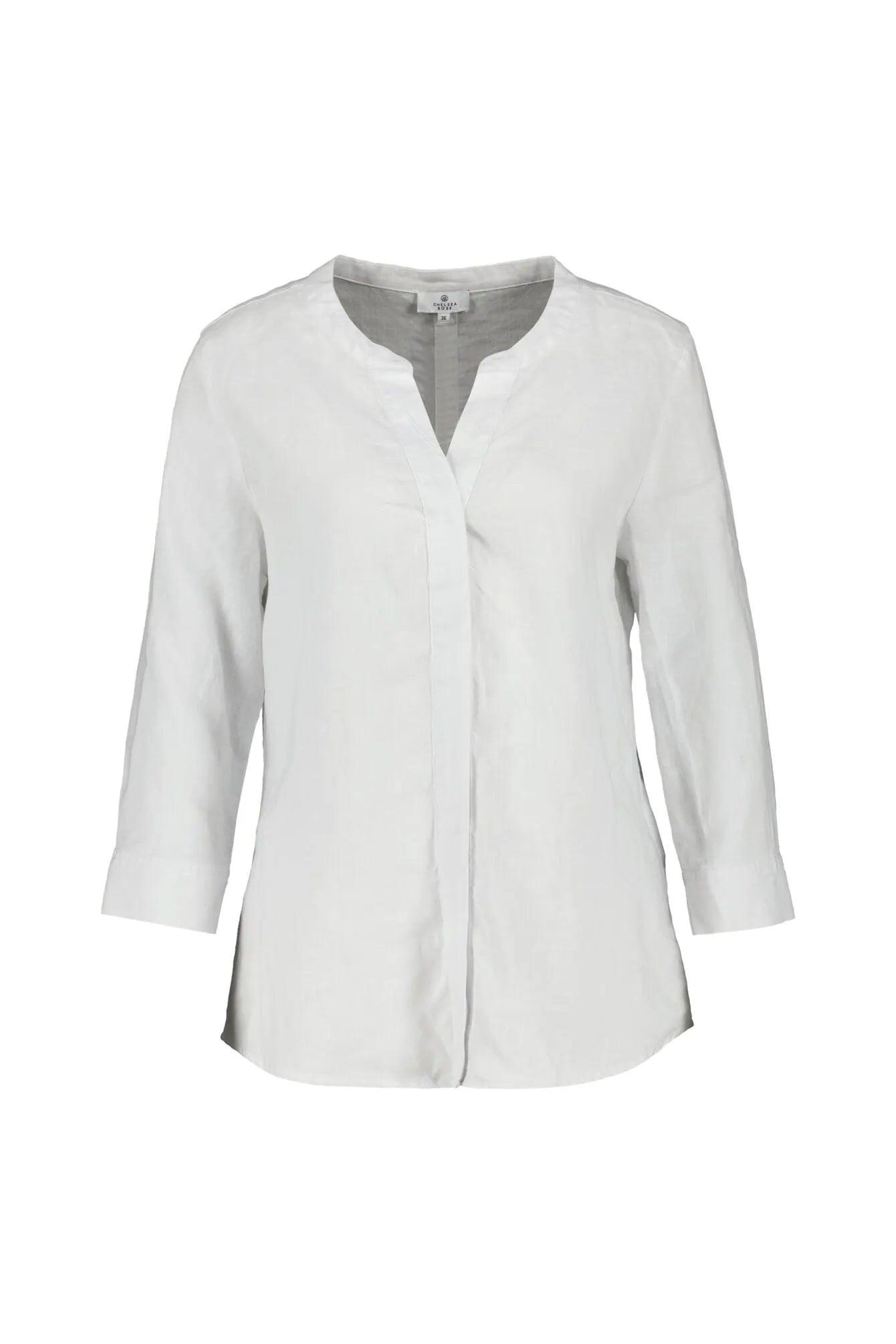 Leinenbluse mit V-Ausschnitt
