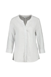 Leinenbluse mit V-Ausschnitt