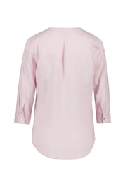 Leinenbluse mit V-Ausschnitt