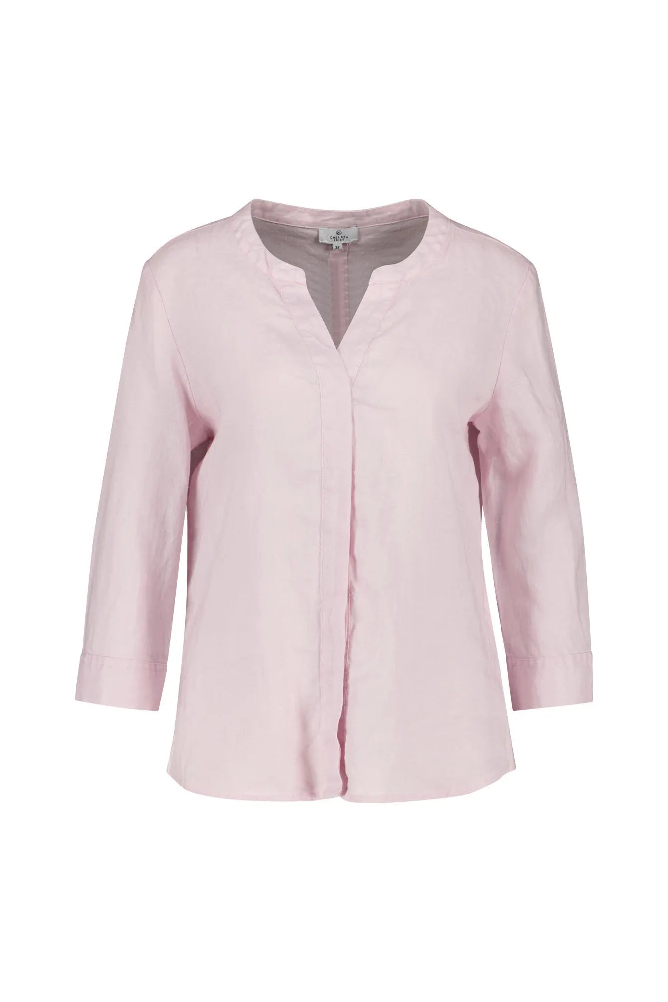 Leinenbluse mit V-Ausschnitt