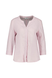 Leinenbluse mit V-Ausschnitt