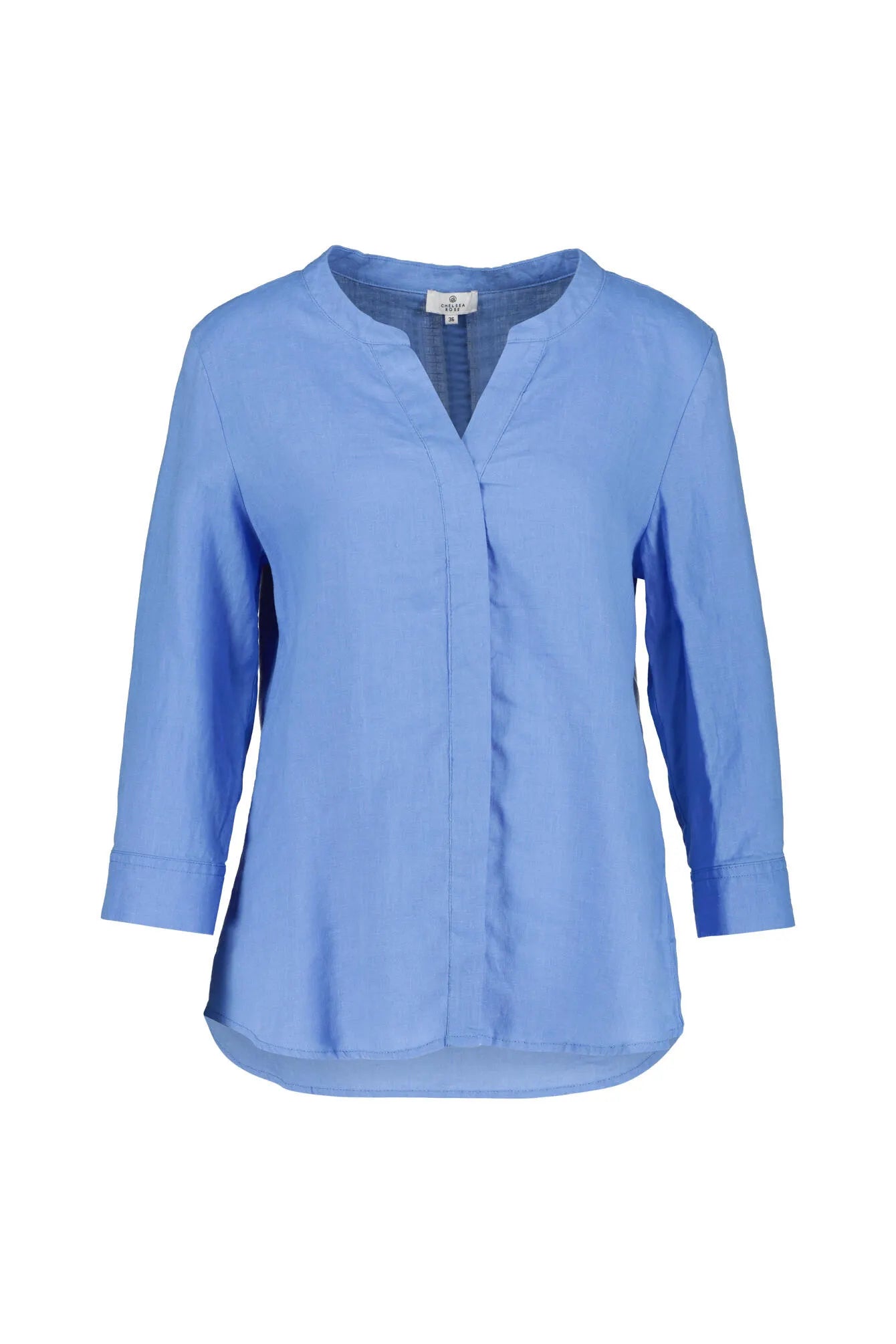 Leinenbluse mit V-Ausschnitt