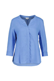 Leinenbluse mit V-Ausschnitt