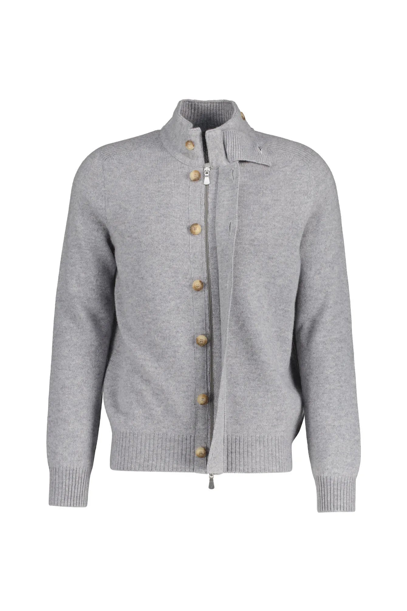 Strickjacke mit Stehkragen