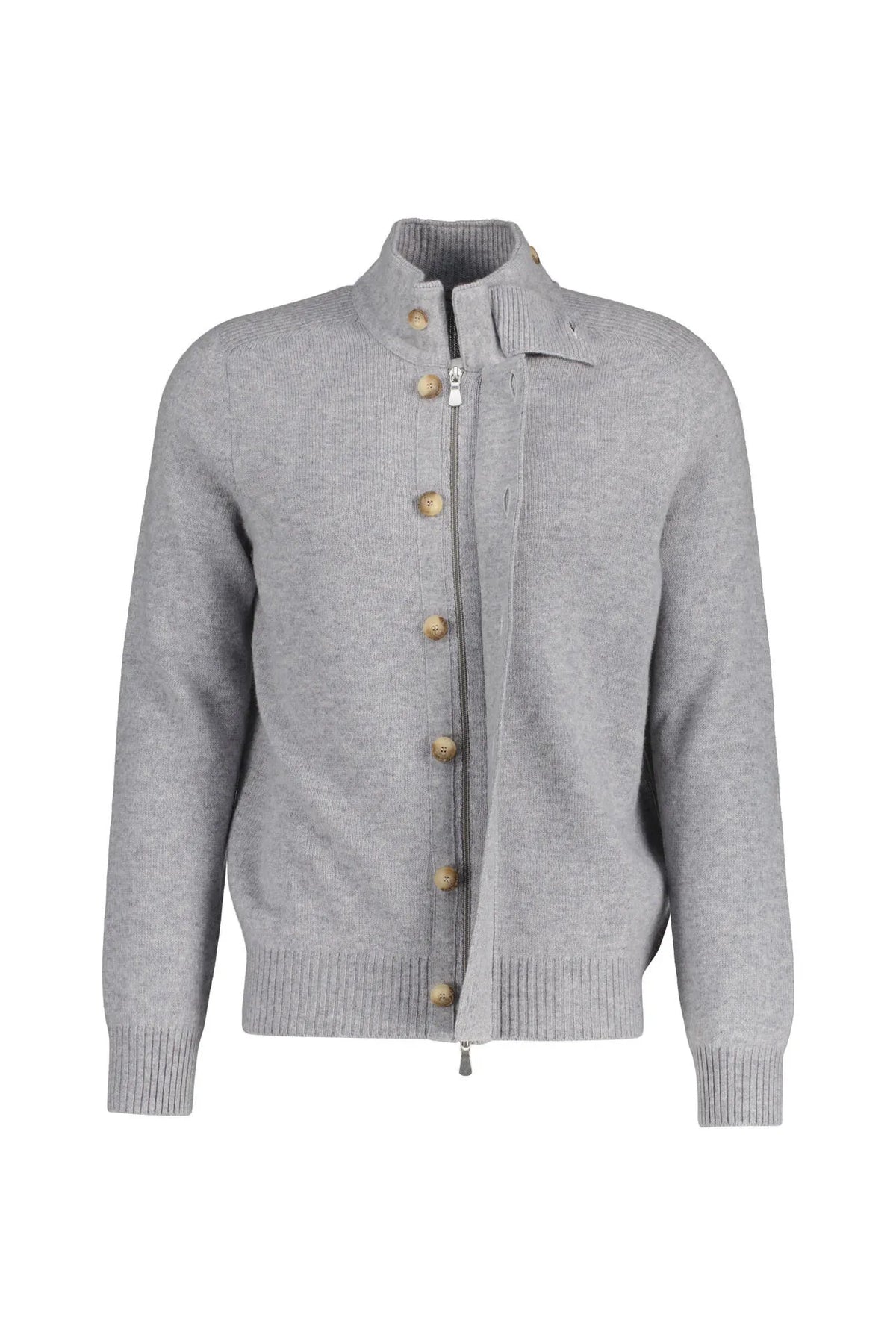 Strickjacke mit Stehkragen