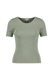 T-Shirt aus Rippstrick