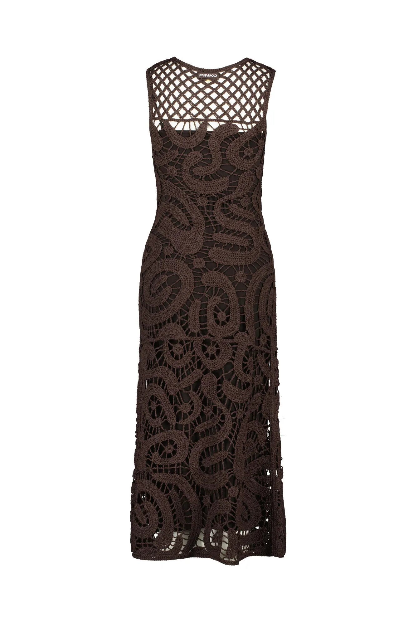 Freizeitkleid Midi mit geometrischer Häkelarbeit