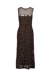 Freizeitkleid Midi mit geometrischer Häkelarbeit