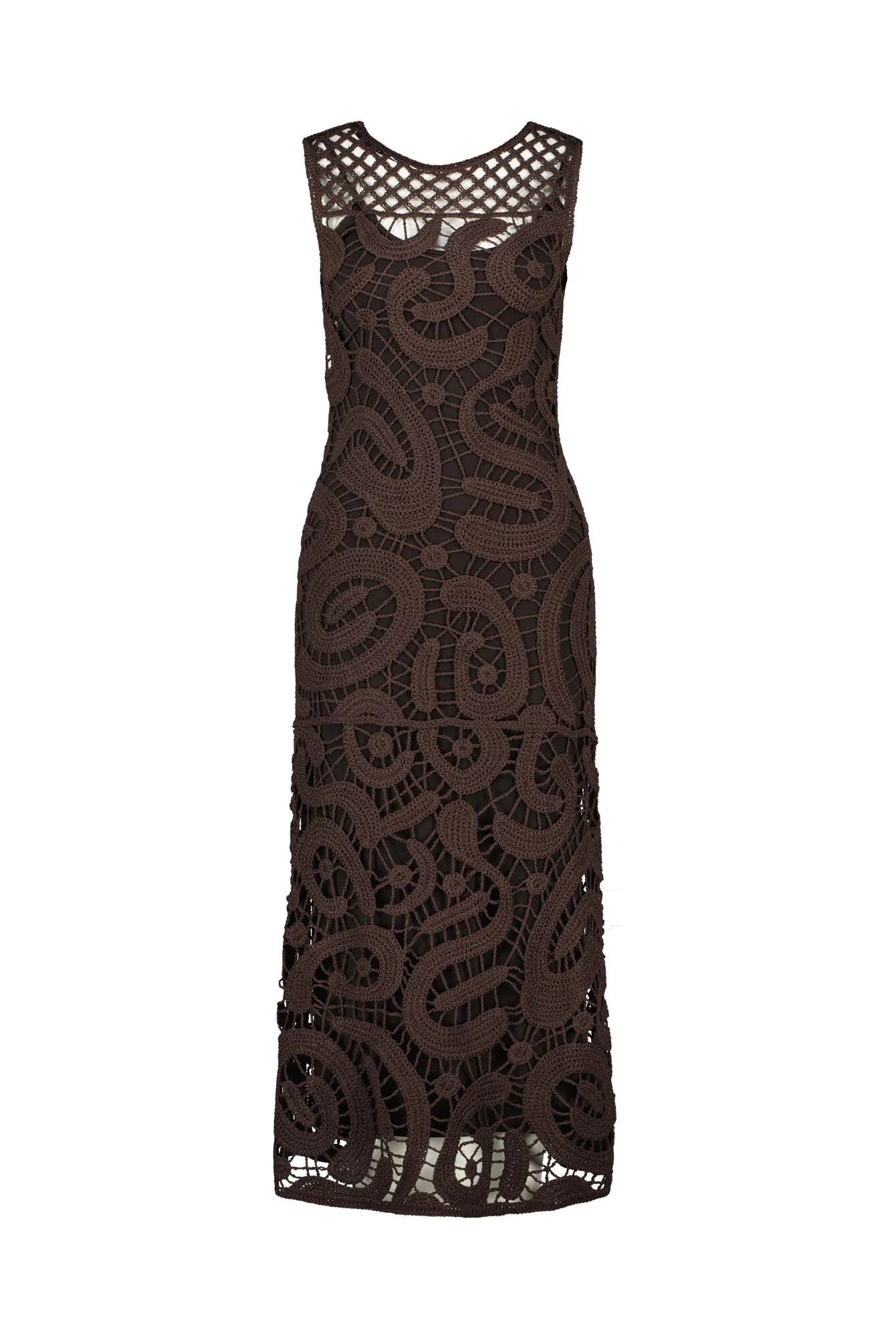 Freizeitkleid Midi mit geometrischer Häkelarbeit