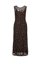 Freizeitkleid Midi mit geometrischer Häkelarbeit