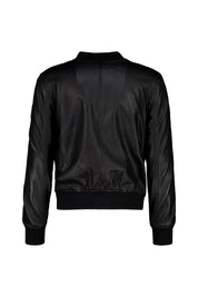 Lederjacke mit Bündchenkragen