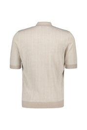 Strickpoloshirt Regular Fit aus Leinen-, Baumwollmix