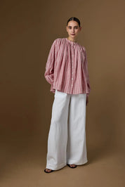 Hose LEAF Wide Leg aus Leinenmix