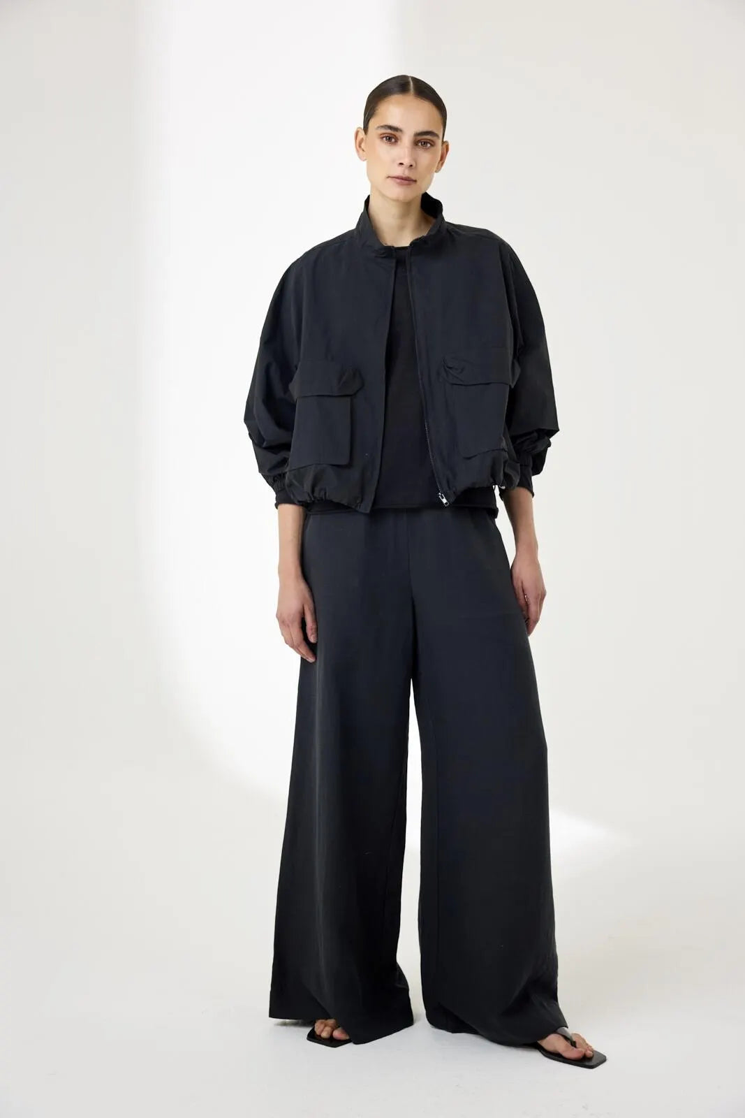 Hose LEAF Wide Leg aus Leinenmix