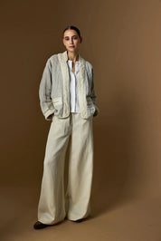 Hose LEAF Wide Leg aus Leinenmix