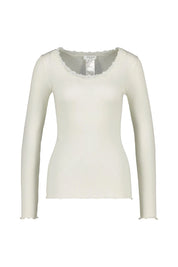 Langarmshirt aus Seide-, Baumwollmix