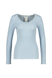 Langarmshirt aus Seide-, Baumwollmix