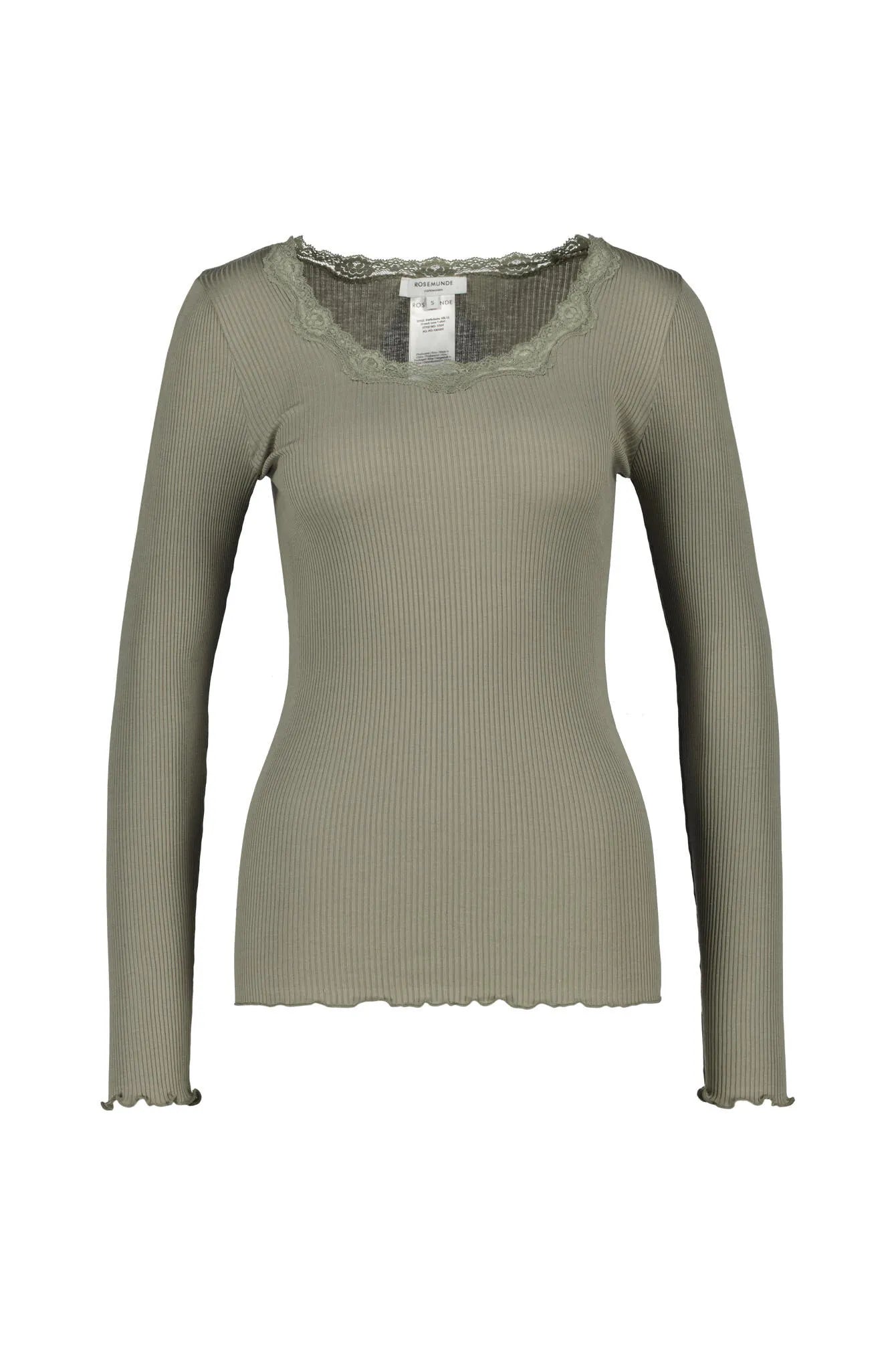 Langarmshirt aus Seide-, Baumwollmix