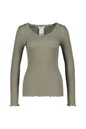 Langarmshirt aus Seide-, Baumwollmix