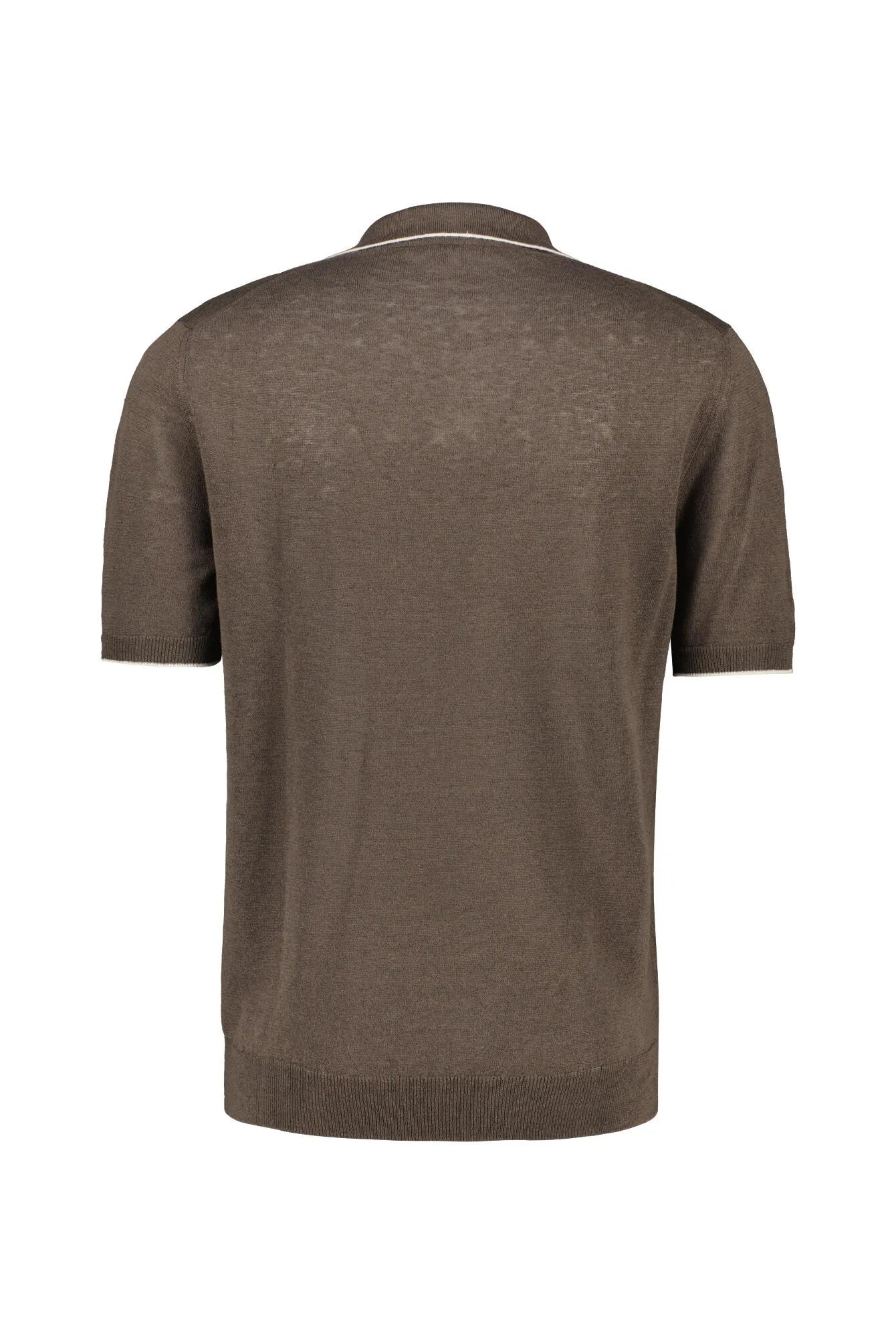 Strick-Poloshirt aus Leinenmix