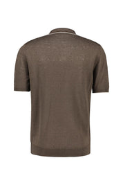 Strick-Poloshirt aus Leinenmix