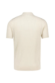 Strick-Poloshirt aus Leinenmix