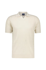 Strick-Poloshirt aus Leinenmix