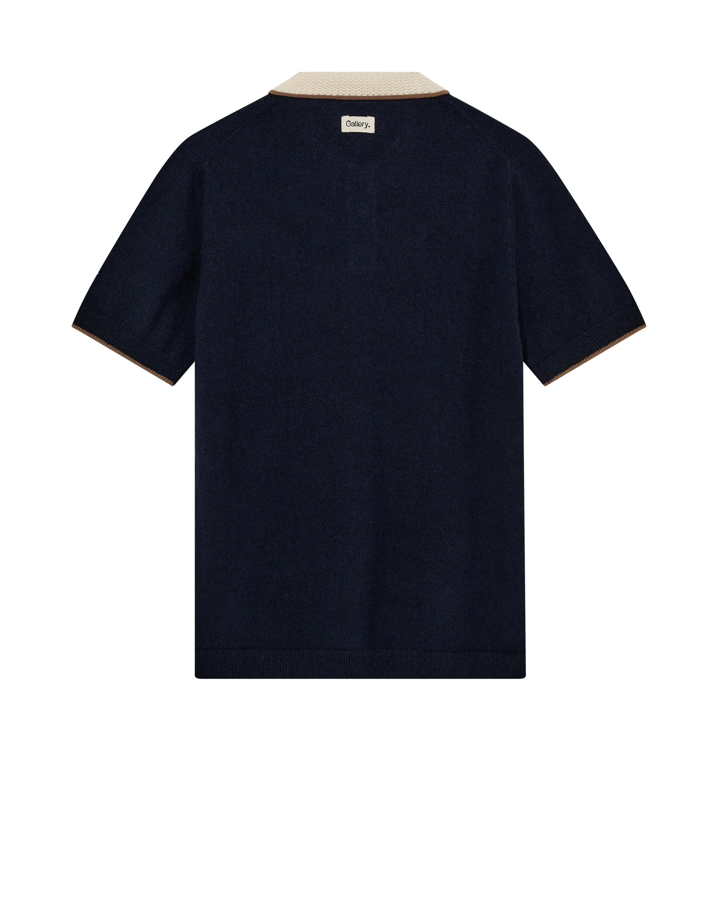 Strick-Poloshirt aus Baumwollmix