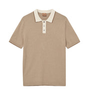 Strick-Poloshirt aus Baumwollmix