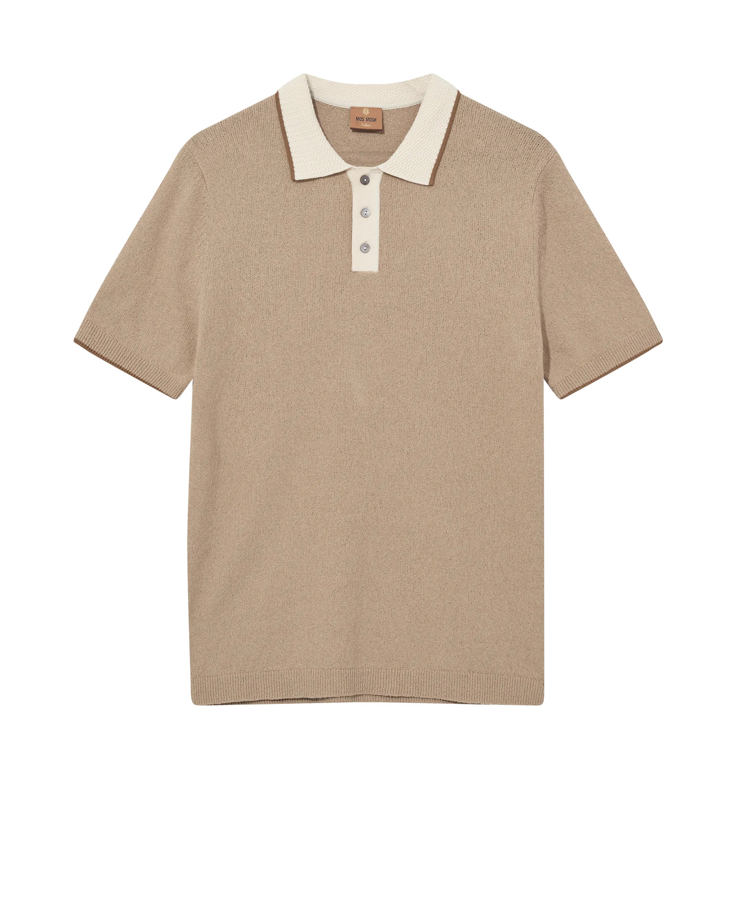 Strick-Poloshirt aus Baumwollmix
