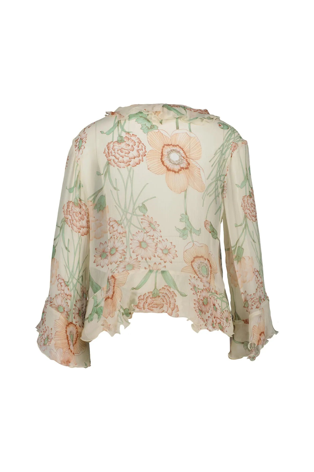 Volantbluse transparent aus Viskose