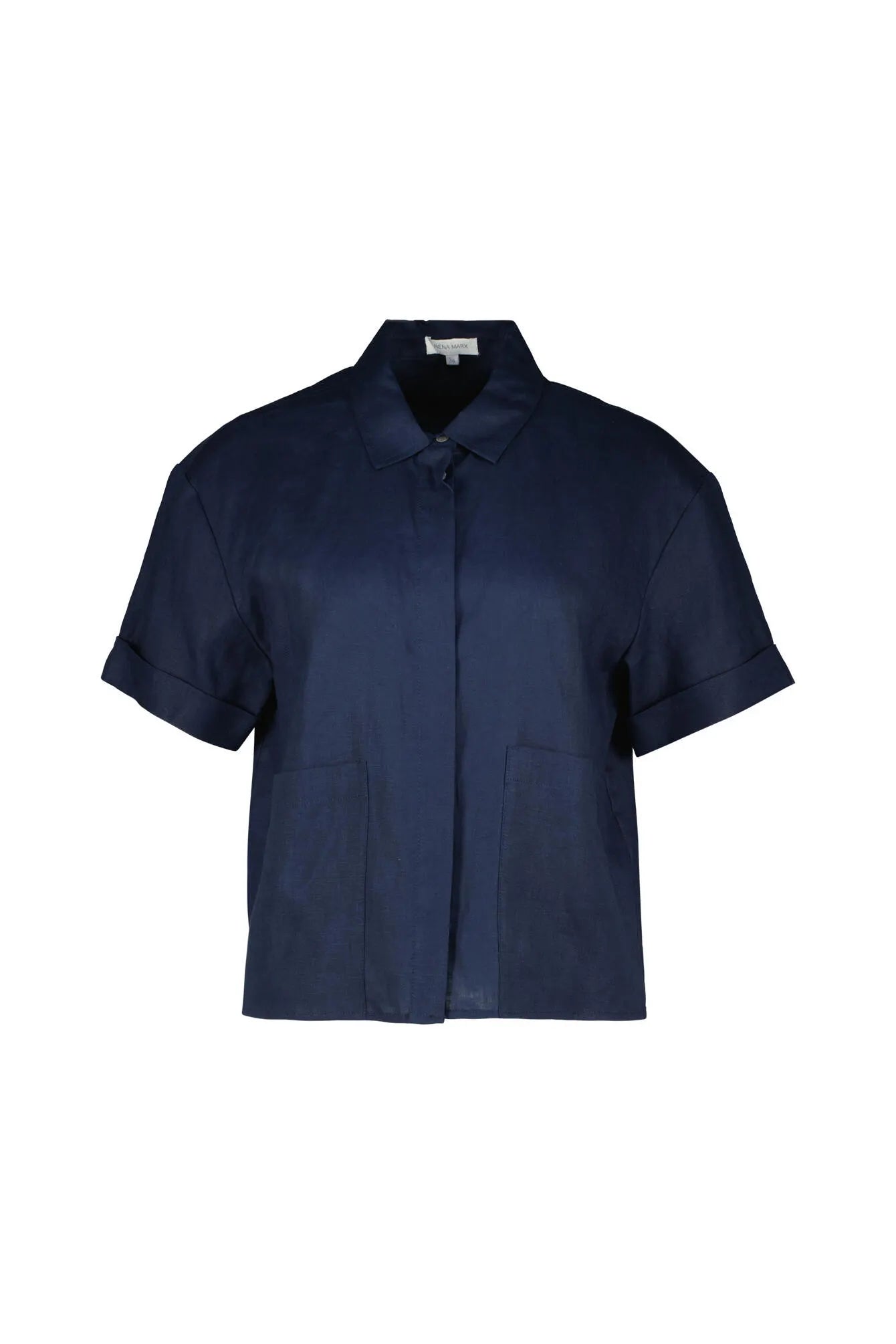 Leinenbluse mit aufgesetzten Taschen