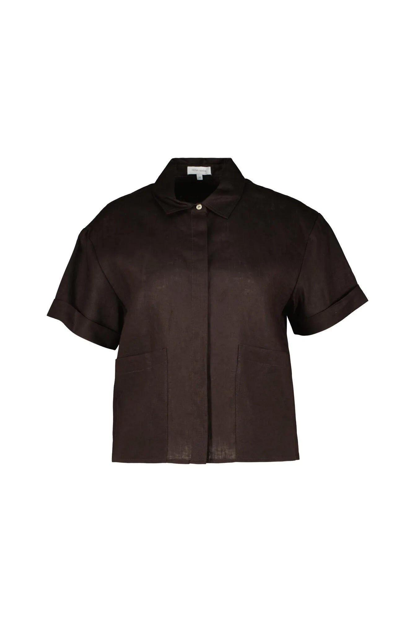 Leinenbluse mit aufgesetzten Taschen