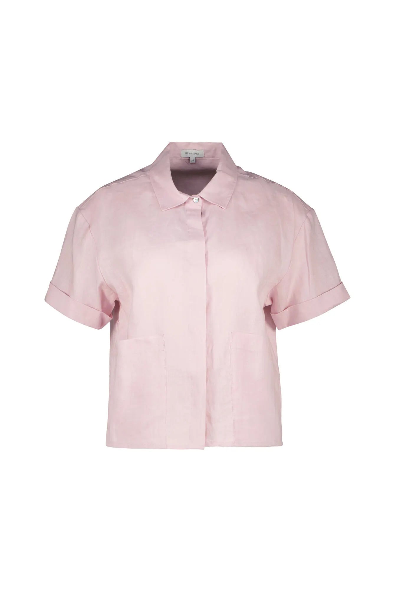 Leinenbluse mit aufgesetzten Taschen