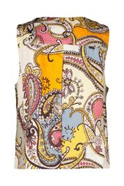 Leinentop mit Paisley-Muster