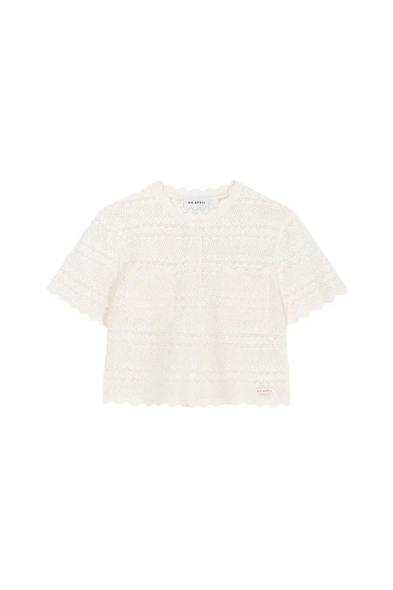 Strick-T-Shirt SERIN cropped