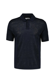 Strick-Poloshirt aus Leinen