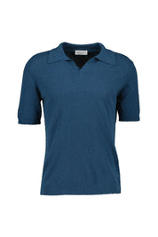 Strick-Poloshirt aus Baumwollmix