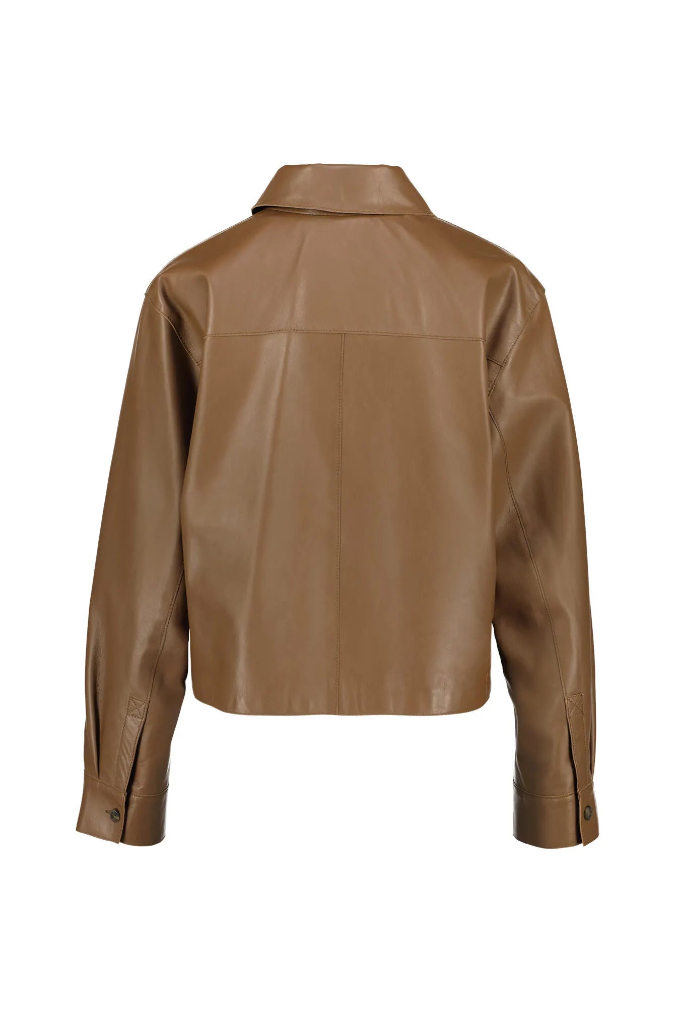 Lederjacke mit aufliegendem Kragen